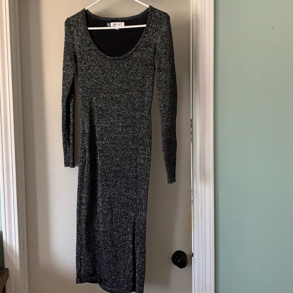 Jennifer Lopez XS black midi dress